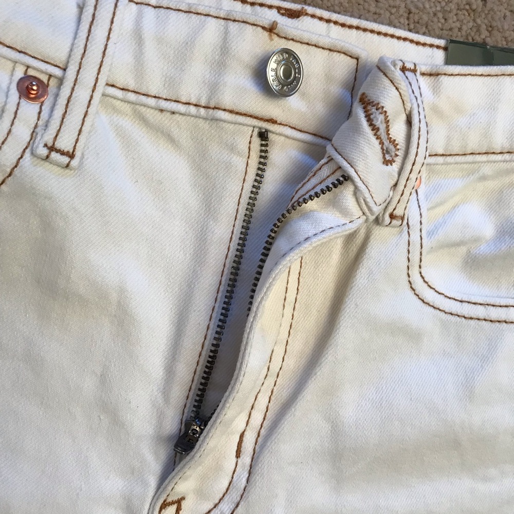 Wild Fable White Denim Shorts NEW Womens Size 00 High Waist 24 High Rise - Picture 6 of 13